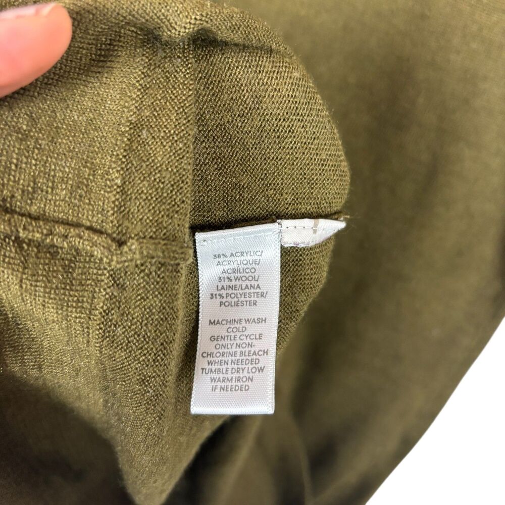 Loft Wool Blend Green 3/4 Sleeve Shirt Top Women’s Small - Picture 4 of 4